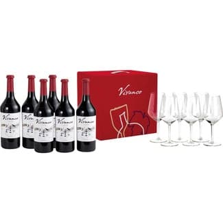 Vino Tinto Crianza Doca Rioja Estuche 6 con Regalo de 6 Copas Vivanco