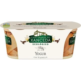 Yogur con Vainilla sin Gluten Ecológico Pack 2  Casa Grande de Xanceda 125 G