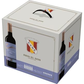 Vino Tinto Roble DO Ribera del Duero Caja 6 + 6 Copas Cune