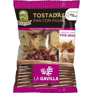 Tostadas de Pan con Pasas Especial para Foie Gras  Martiko la Gavilla 100 G