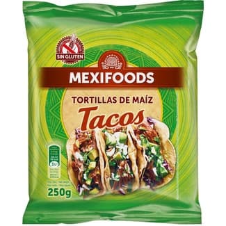 Tortillas de Maíz Tacos sin Gluten  Mexifoods 250 G