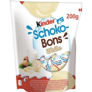 White Huevos de Chocolate Blanco Rellenos de Leche y Avellanas Kinder Schoko-bons