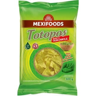 Totopos Sabor Guacamole sin Gluten  Mexifoods 300 G