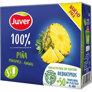 Zumo de Piña, Manzana y Uva 100% Zumo a Partir de Concentrado Pack 3 Juver