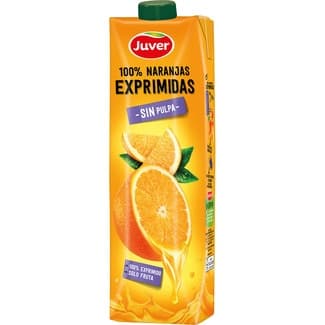 Zumo de Naranja 100% Exprimido sin Pulpa  Juver 1 L