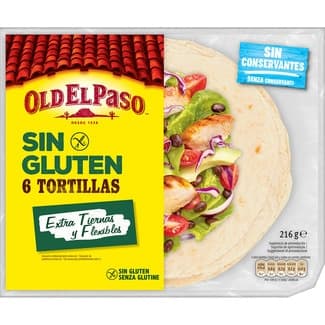 Tortillas Extra Tiernas sin Gluten 6 Unidades  OLD el Paso 216 G