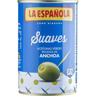 Aceitunas Rellenas de Anchoa Suaves 35% Menos de Sal la Española