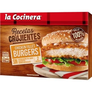 Recetas Crujientes Pechuga de Pollo para Burguers 2 Unidades la Cocinera