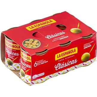 Aceitunas Rellenas de Anchoa Clásicas Pack 6 la Española
