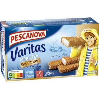 Varitas de Merluza Empanada Popcorn al Horno sin Gluten 10 Unidades Pescanova