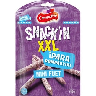 Snack´in XXL Mini Sticks de Fuet para Picar sin Gluten Campofrio