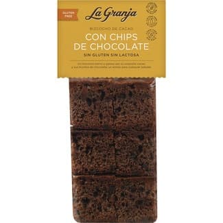 Bizcocho de Cacao con Chips de Chocolate sin Gluten y sin Lactosa la Granja