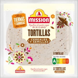 Tortillas de Cereales y Semillas 8 Unidades  Mission 320 G
