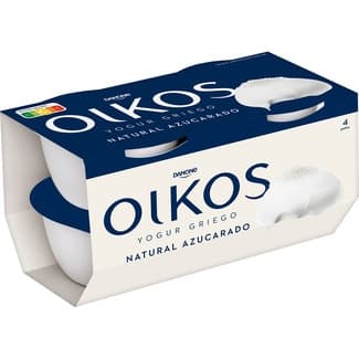Yogur Griego Natural Azucarado Pack 4  Danone Oikos 110 G