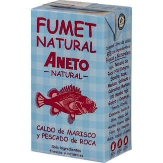 Fumet Caldo de Marisco y Pescado de Roca 100% Natural sin Gluten y sin Lactosa  Aneto 1 L