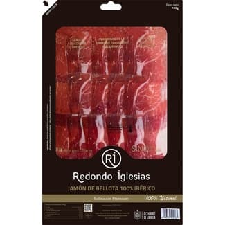 Selección Premium Jamón de Bellota 100% Ibérico en Lonchas sin Gluten sin Lactosa Redondo Iglesias