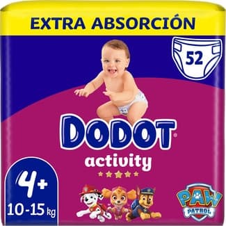 Activity Pañales de 10 a 15 Kg Talla 4+ Extra Absorción Dodot 52 Unidades
