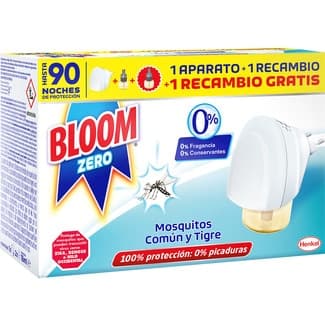 Zero Insecticida Volador Eléctrico Líquido Antimosquitos Común y Tigre Aparato + Recambio Gratis Bloom 1 Unidad