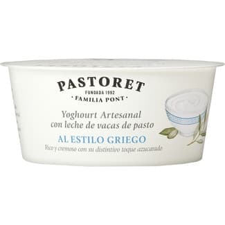 Yogur Griego Natural Azucarado Artesano con Leche de Vacas de Pasto  Pastoret 125 G