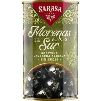 Aceitunas Negras Cacereñas Aliñadas sin Hueso Morenas del Sur Sarasa