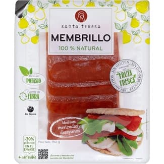 Membrillo 100% Natural sin Aditivos en Lonchas sin Gluten Santa Teresa