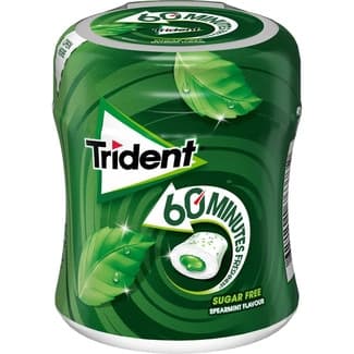 60 Minutes Of Freshness Chicle Sabor Hierbabuena sin Azúcar  Trident 68.2 G