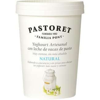 Yogur Natural Artesano Cremoso con Leche de Vacas de Pasto  Pastoret 500 G