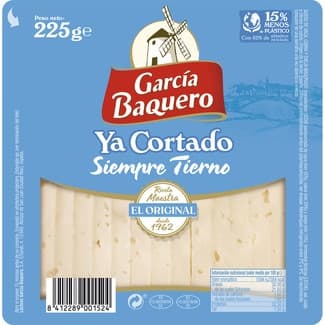 Queso Tierno Mezcla Madurado Elaborado con Leche Pasteurizada Ya Cortado  Garcia Baquero 225 G