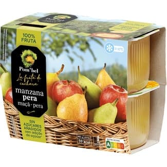 Compota de Manzana y Pera 100% Frutas sin Gluten Pack 4 Pom'bel