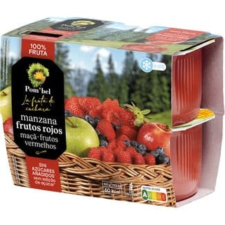 Compota de Manzana y Frutos Rojos sin Gluten Pack 4 Pom'bel