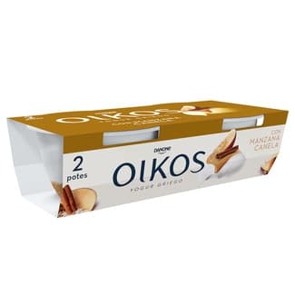 Yogur Griego con Manzana y Canela sin Gluten Pack 2  Danone Oikos 110 G
