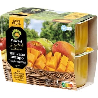 Compota de Manzana y Mango 100% Fruta sin Gluten Pack 4 Pom'bel