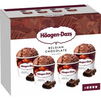 Tarrinas de Helado de Chocolate Belga 4 Unidades Haagen-dazs