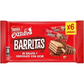 Barritas de Galleta y Chocolate con Leche 6 Unidades Nestle Extrafino