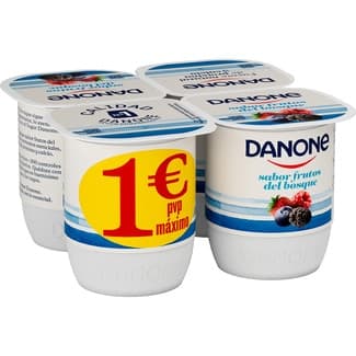 Yogur Sabor Frutos del Bosque sin Gluten Pack 4 Danone