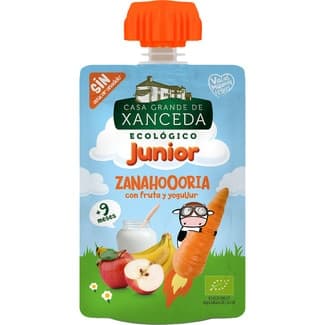 Yogur Ecológico con Frutas y Zanahoria sin Gluten desde 9 Meses Bolsita Casa Grande de Xanceda