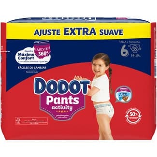 Activity Pants Pañales 14-19 Kg Talla 6 Extra Suave Dodot