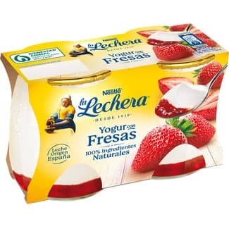 Yogur con Fresa Pack 2 la Lechera