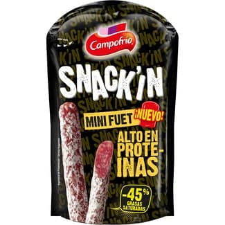 Snack´in Mini Sticks de Fuet Alto en Proteínas sin Gluten sin Lactosa Campofrio