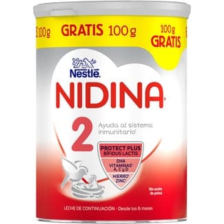2 Leche Infantil de Continuación sin Aceite de Palma desde 6 Meses  Nestle Nidina 800 G