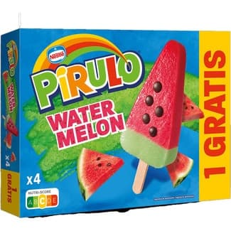 Water Melón Helado Sabor Sandía 3 Unidades + 1 Gratis  Nestle Pirulo 292 ML