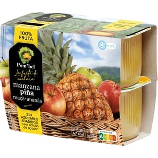 Compota de Manzana y Piña 100% Fruta sin Gluten Pack 4 Pom'bel