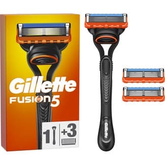 5 Pack con Maquinilla de Afeitar + 3 Recambios Gillette Fusion