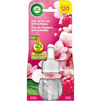 Ambientador Eléctrico Difusor Inteligente Flor de Cerezo & Frambuesa con Aceites Esenciales Recambio AIR Wick