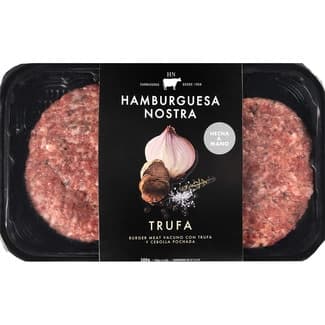 Trufa Burger Meat con Carne de Vacuno, Trufa y Cebolla Pochada Hechas a Mano 2 Unidades sin Gluten Hamburguesa Nostra