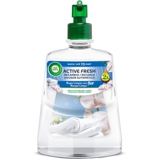 Ambientador Automático Difusor Active Fresh Ropa Limpia con Flor con Aceites Esenciales Recambio AIR Wick
