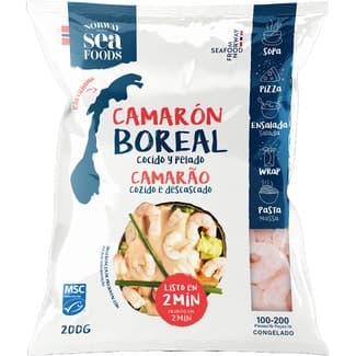 Camarón Boreal Cocido y Pelado 100-200 Piezas Norway Seafoods