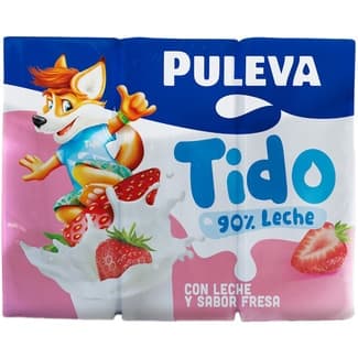 Tido Batido de Fresa 90% de Leche sin Gluten Pack 6 Puleva