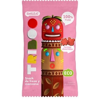 Triboo Snacks de Fresa y Manzana 100% Fruta Ecológico desde 3 Años Smileat