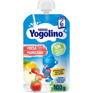 Bolsita de Manzana y Fresa con Leche sin Gluten desde 6 Meses Nestle Yogolino